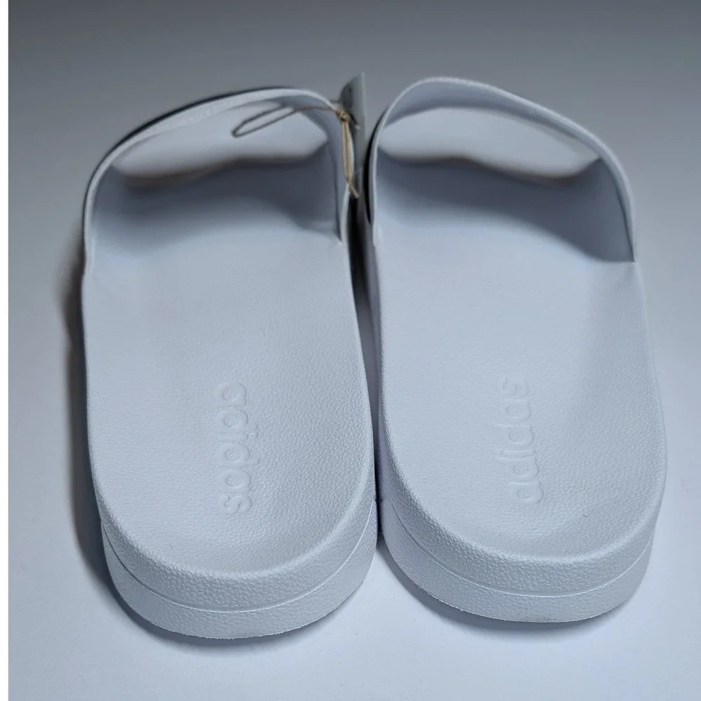 Adidas Adilette Shower Slides Mens 17 White Black Cloudfoam Sandals GZ5921